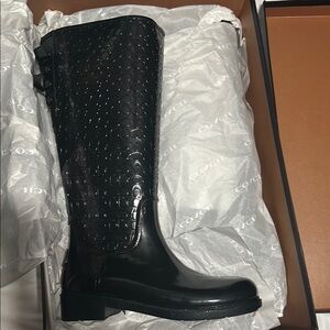 Coach Glossy Black Women's Rain Boots